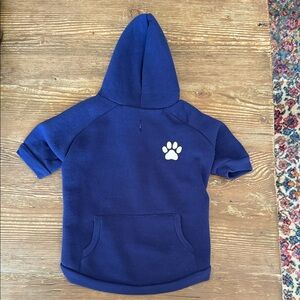 Dog Top Paw navy Blue Hoodie with White Paw Print